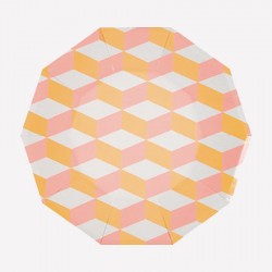 Rose orange - Assiettes cubique