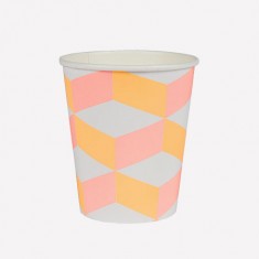 Rose orange - Gobelets cubiques