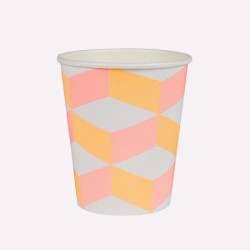 Rose orange - Gobelets cubiques