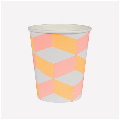 Rose orange - Gobelets cubiques
