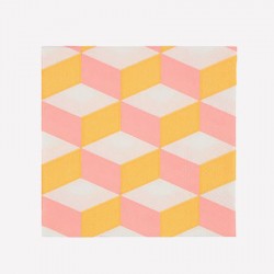 Rose Orange - Serviettes cubiques