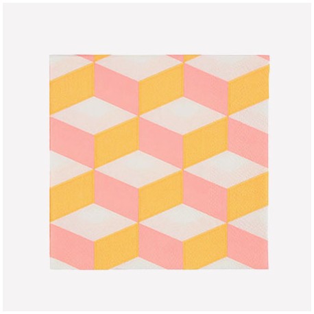 Rose Orange - Serviettes cubiques