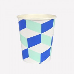 Bleu Turquoise - Gobelets cubiques