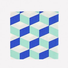 Bleu turquoise - Serviettes cubiques