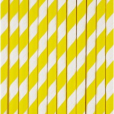 pailles rayées jaunes
