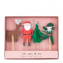 Piques en bois - Noël x 12