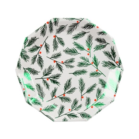 Noël feuilles et baies - Assiettes