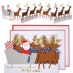 Carte de Noël - Traineau pop up