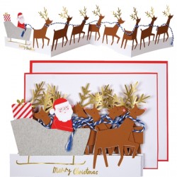 Carte de Noël - Traineau pop up