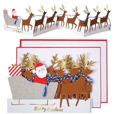 Carte de Noël - Traineau pop up